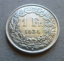 Schweiz ++ 1.- Franken 1934, gute Erhaltung