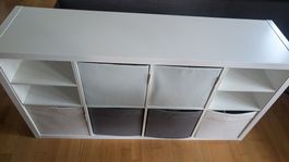 Kallax 2x4 weiss inkl. Faltboxen und Fachteiler
