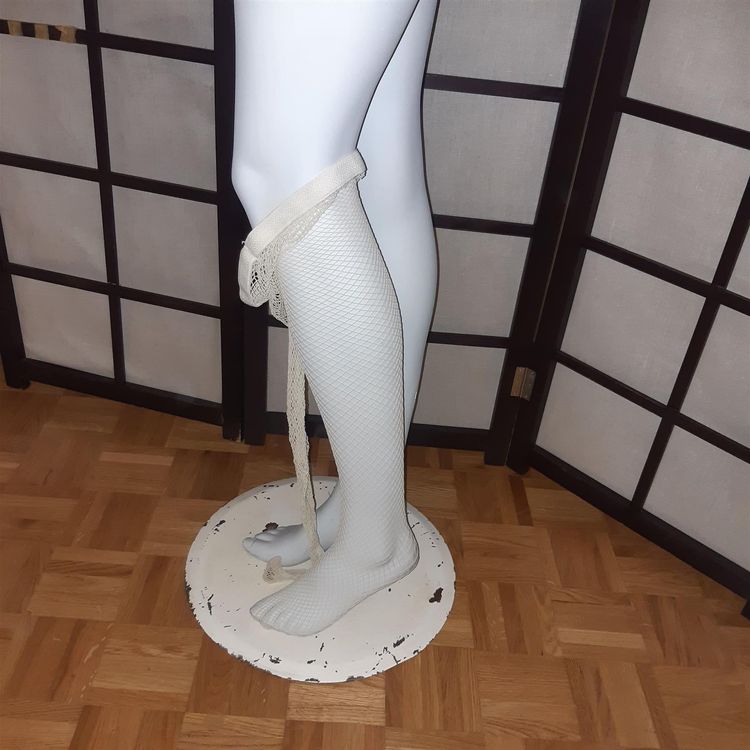 FULUJIDI Herz Blume Netz Strümpfe - Weiße Mesh Strumpfhose Für Frauen