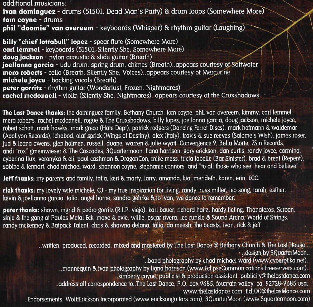 CD: The Last Dance WHISPERS IN RAGE  Goth Rock Synth-pop CD – Usato da Kandergrund venduto da Sososo 5