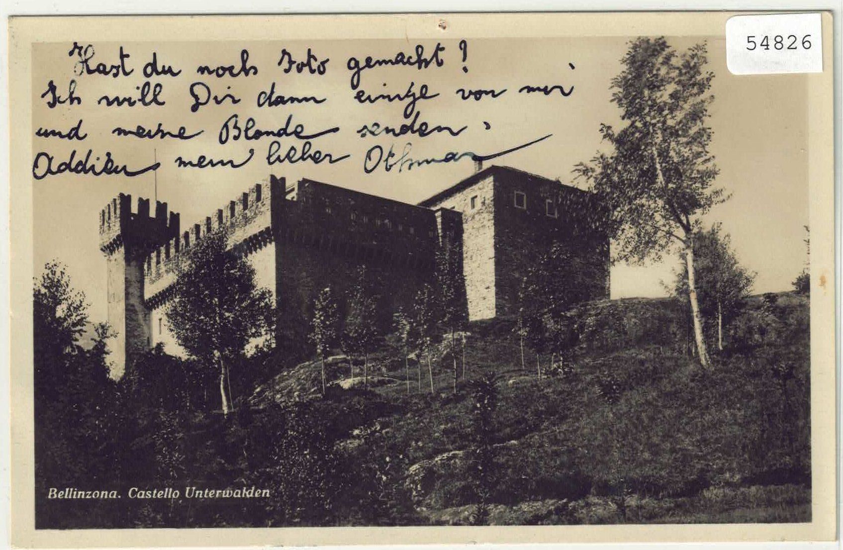 Cartoline postali: Bellinzona - Castello d'Unterwalden – Usato da Ettingen venduto da Kartenplanet