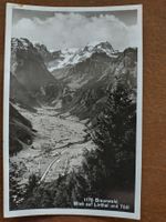 Alte Ansichtskarte Braunwald, Blick auf Linthal + Tödi 1950