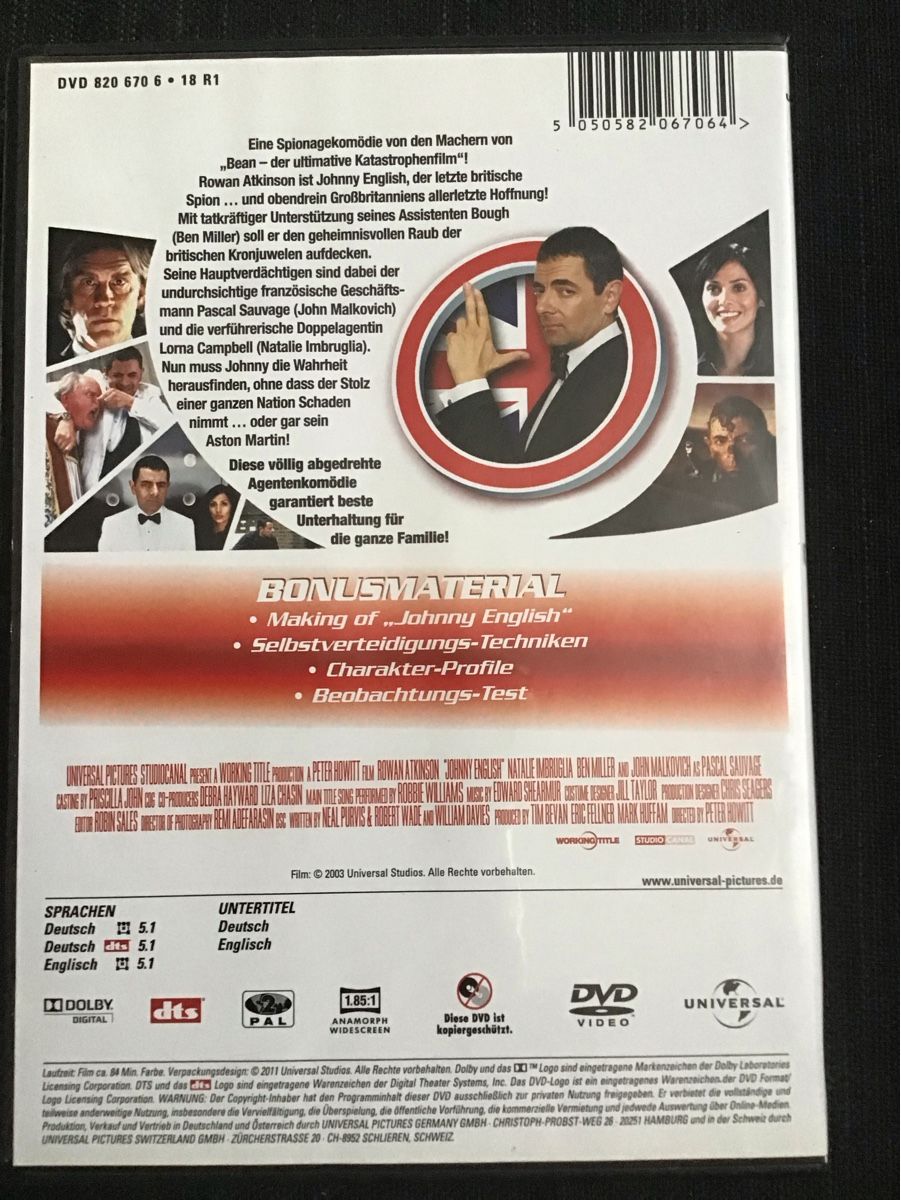 Tutti i DVDs: DVD Johnny English mit Rowan Atkinson  – Usato da Bischofszell venduto da 19bischi67 1