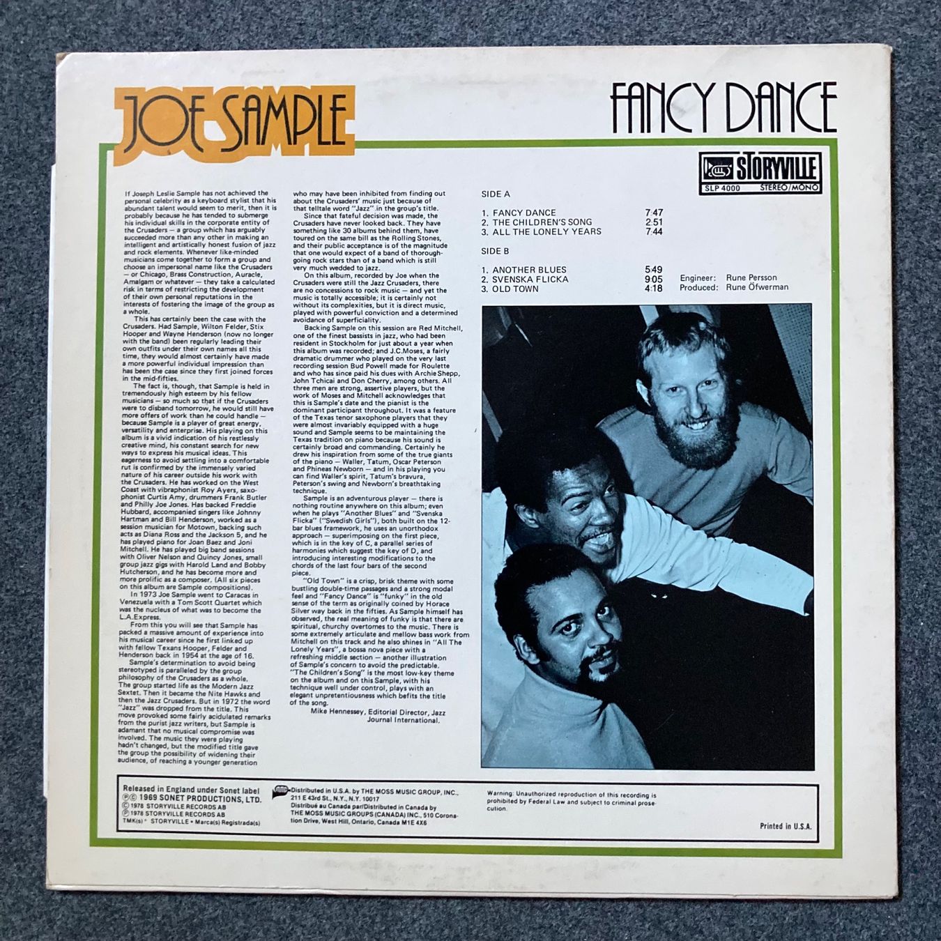 Vinyles: Joe Sample - Fancy Dance - LP – D'occasion à dachsen par oheio 1