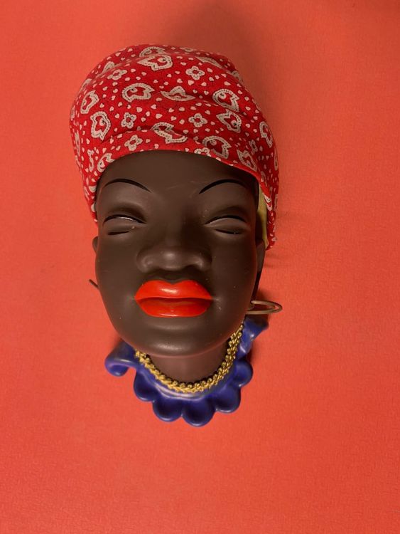 PawwJoy Afrikanische Frau Figur Kunstharz - Handbemaltes Sammlerstück Mit Kunstvollem Kopfschmuck