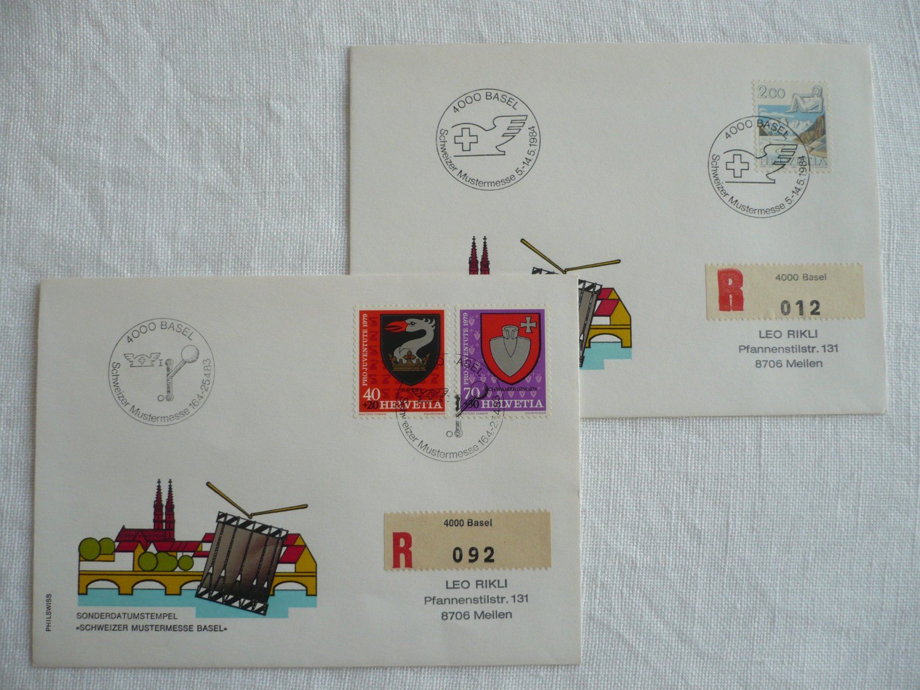 Alle Briefmarken: 1983 / 84 2 Belege MUBA – Gebraucht aus Zürich von saltandpepper008