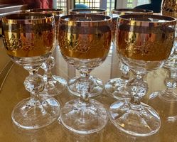 Exklusive böhmische Kristallweingläser 11 Stück 24K Gold Dec