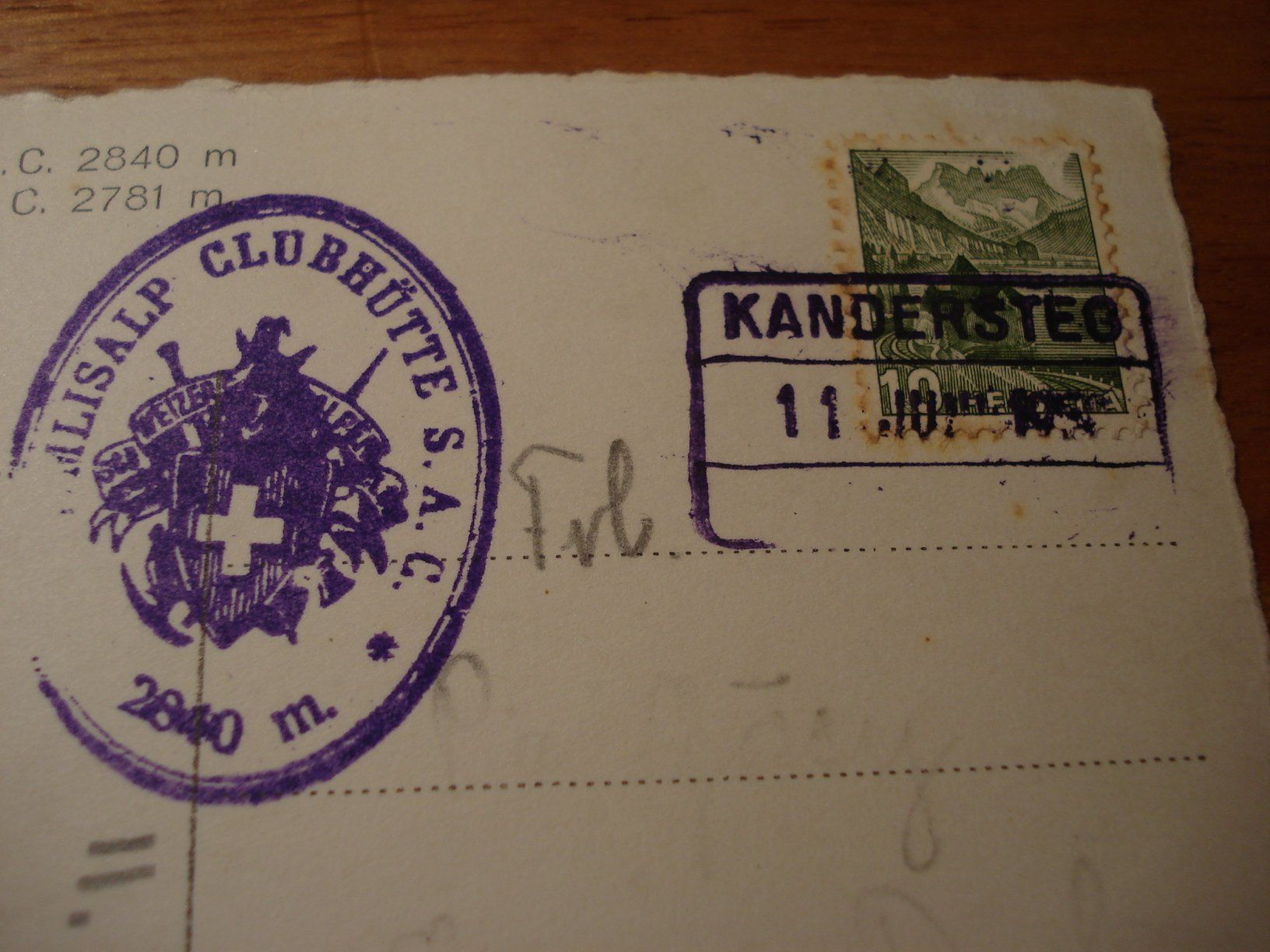 Cartoline postali: Blümlisalphütte, 1954, Stempel SAC, Eck-o Kandersteg – Usato da Niederwil AG venduto da morostahu 2