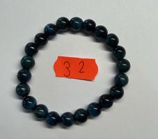 1 Stück / Blauer Tigerauge-Armband Naturstein.