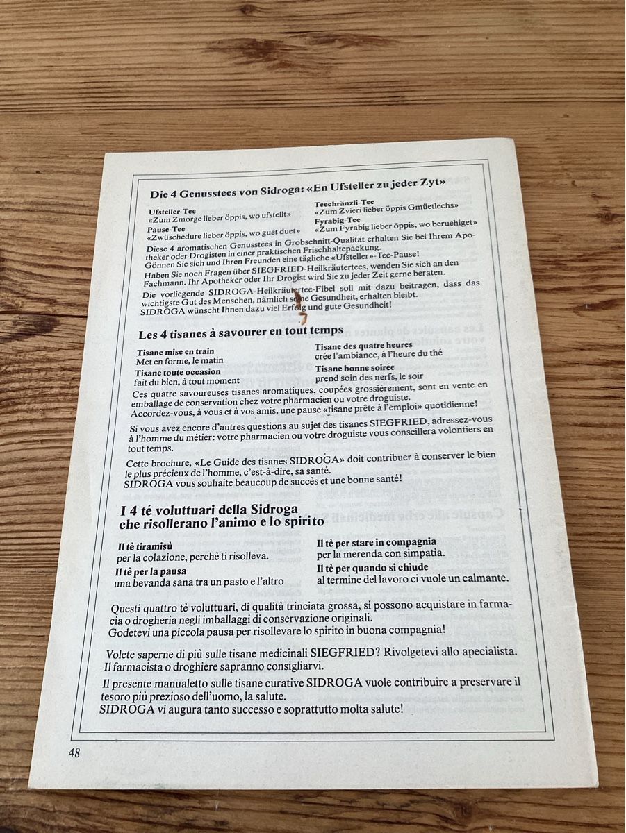 Bücher: Vintage Heilkräutertee-Fibel – Gebraucht aus Wassen UR von SABDOM 1