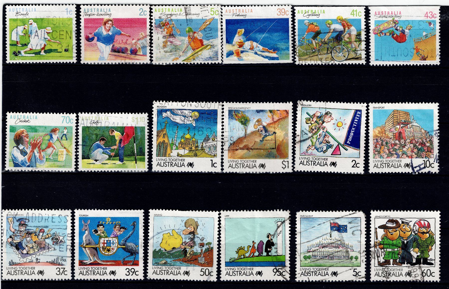 Tutti i francobolli: Briefmarken 49x Australien – Usato da Tenniken venduto da mik_6mxg 6