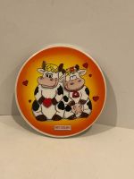 Sous-tasse en porcelaine souvenir Suisse 2 vaches