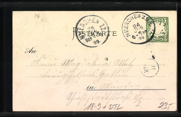 Cancelleria postale: Litho München, Bayer.-Veteranen-Krieger – Usato da Berlin venduto da bartko-reher 1