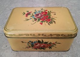 Blumen Blechdose Kuchentruhe Landhausstil Vintage