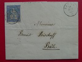 1865, Nr.31 auf Brief mit Fingerhut SAGNE (VD) nach Basel !