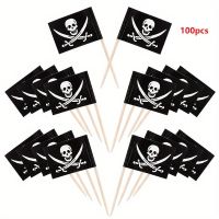 100 PIRATENFÄHNCHEN - Kindergeburtstag - Fingerfood - Party
