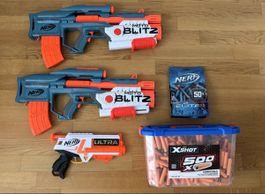 Nerf Gun Set: 3 Blaster + über 500 Darts