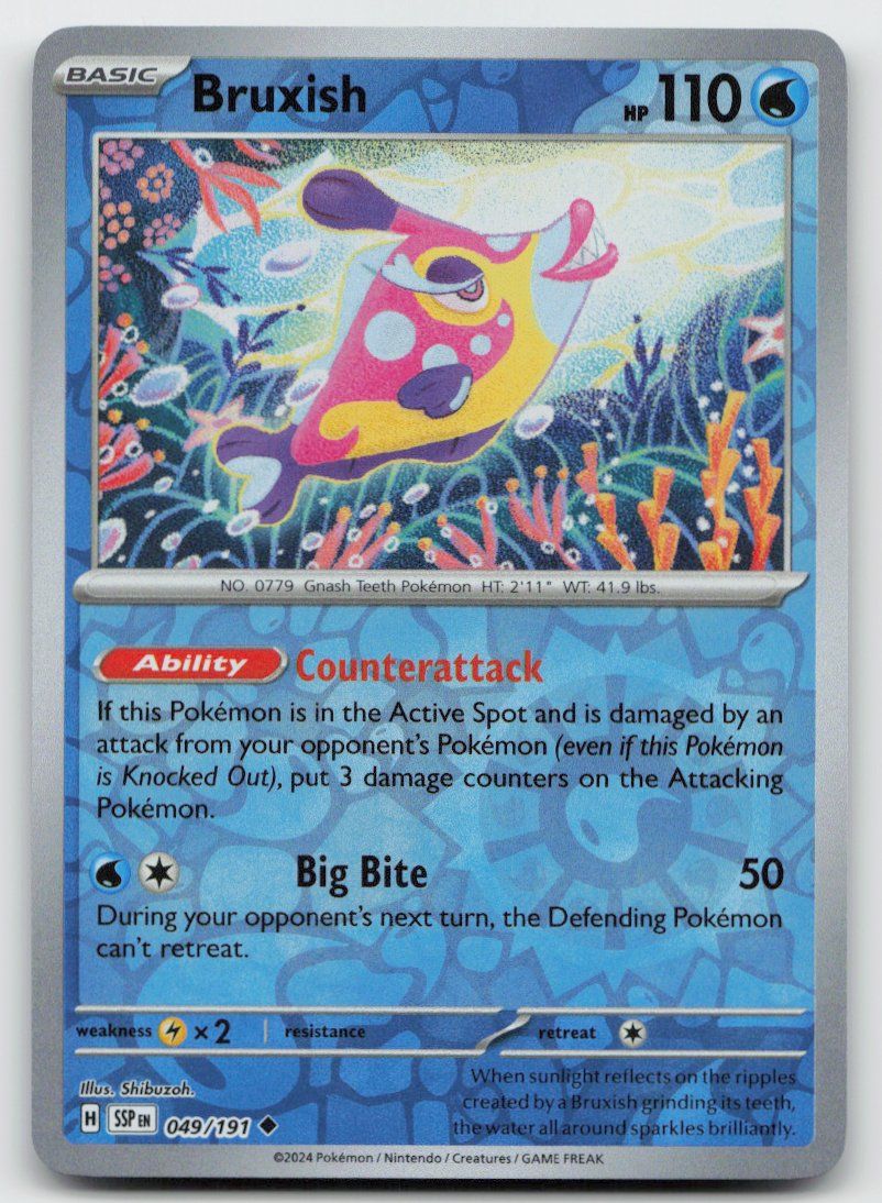 Pokémon Carte collezionabili: Pokemon Bruxish Reverse 049/191 SSP EN 2024 – Usato da Lugano venduto da VlaseCard