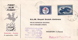 Erstflug KLM Amsterdam - Houston, TX (USA) 1957
