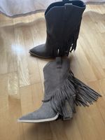 Cowboy-Stiefeletten mit Fransen, Gr. 40, Echtleder, neu!