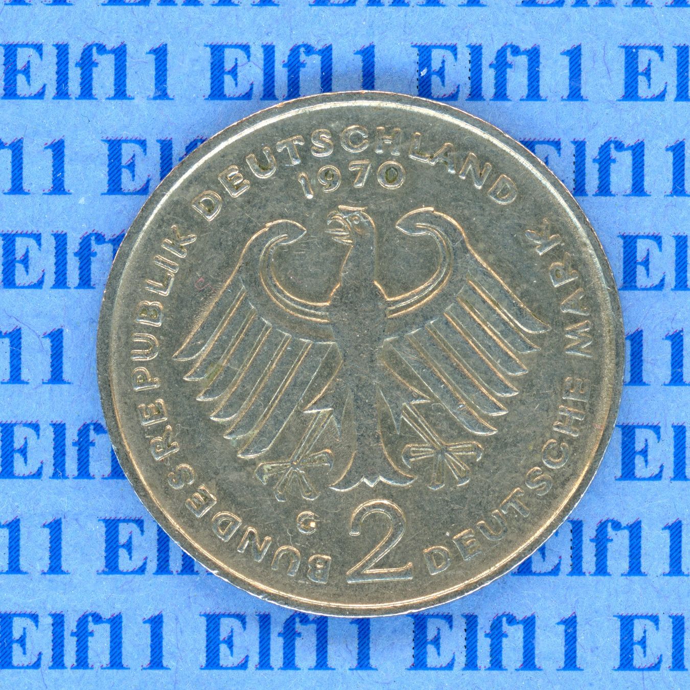 Tutti le monete: DEM___2.00 1970G Adenauer -vz 2 Deutsche Mark – Usato da Widnau venduto da Elf11
