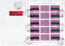 100 JAHRE GOTTHARD-BAH 1882-1982 BELEG AUSGABETAG - DI267