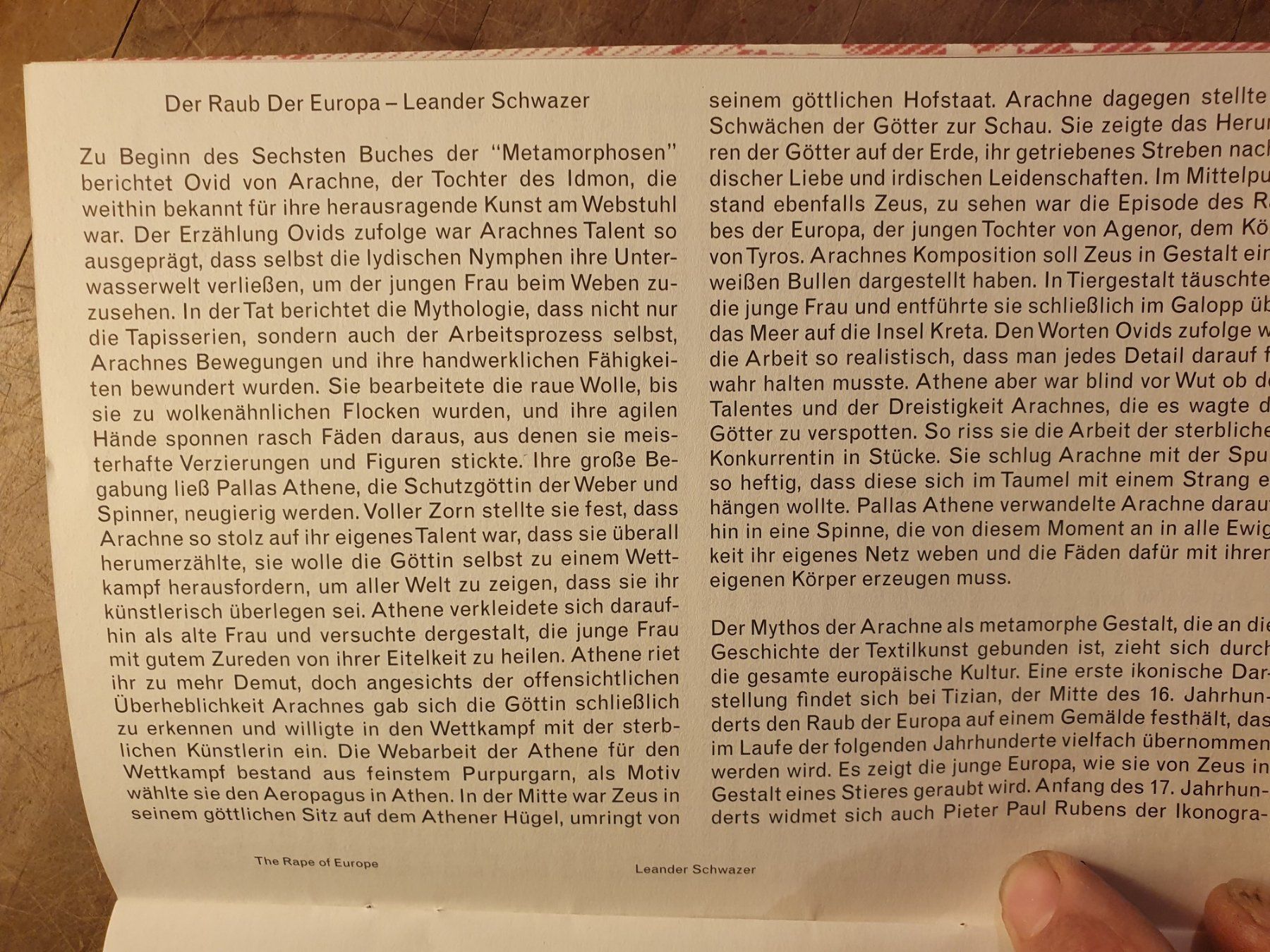 Libri: Der Raub der Europa - Leander Schwzer – Usato da Zürich venduto da loosebone 5