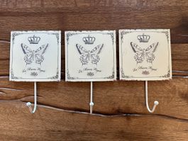 3 Shabby Chic Blechaufhänger