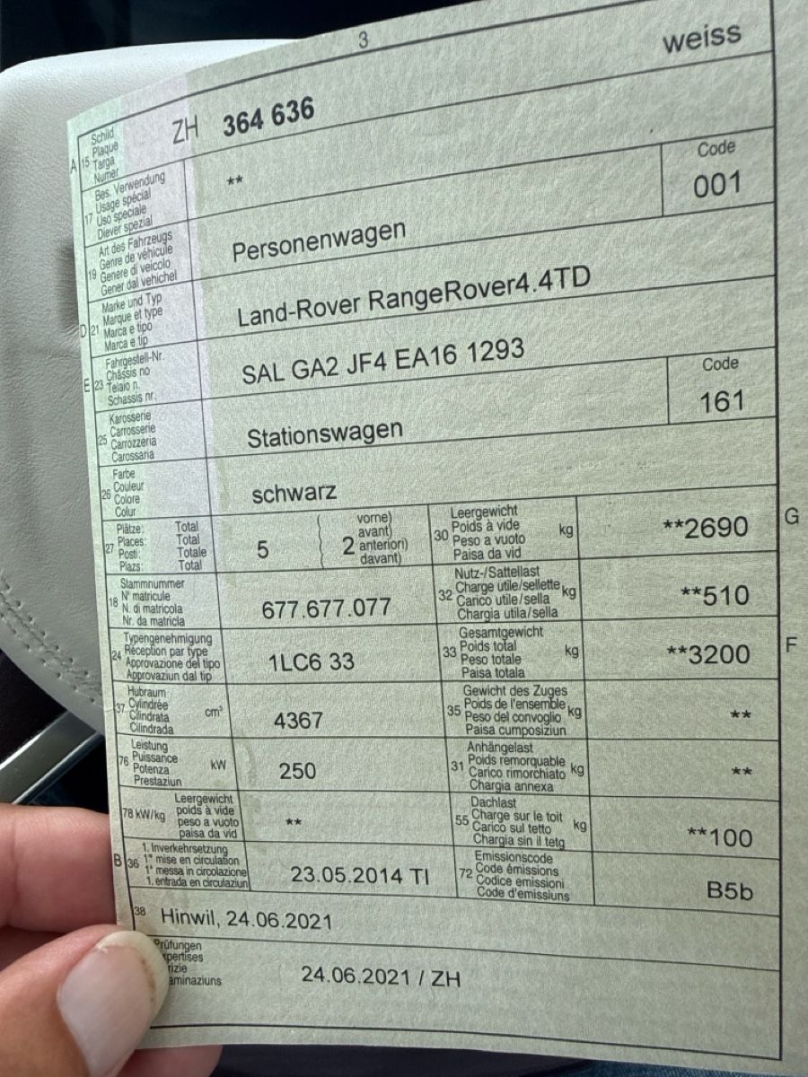 Land Rover Automobili: Range Rover, 4.4TD ab MFK – Usato da Dürnten venduto da alindi68 9