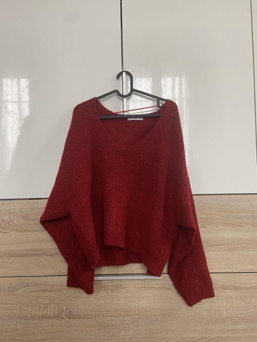 Mango Maglioni & Felpe: Oversized, kuscheliger Pullover in Weinrot – Usato da Bischofszell venduto da kbr_5c5z