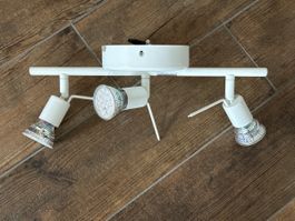 Weisse Deckenlampe mit 3 Strahlern, Top Zustand!