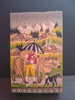 Wunderschönes Mini Bild Senn Kuhe Hund im Regen **48