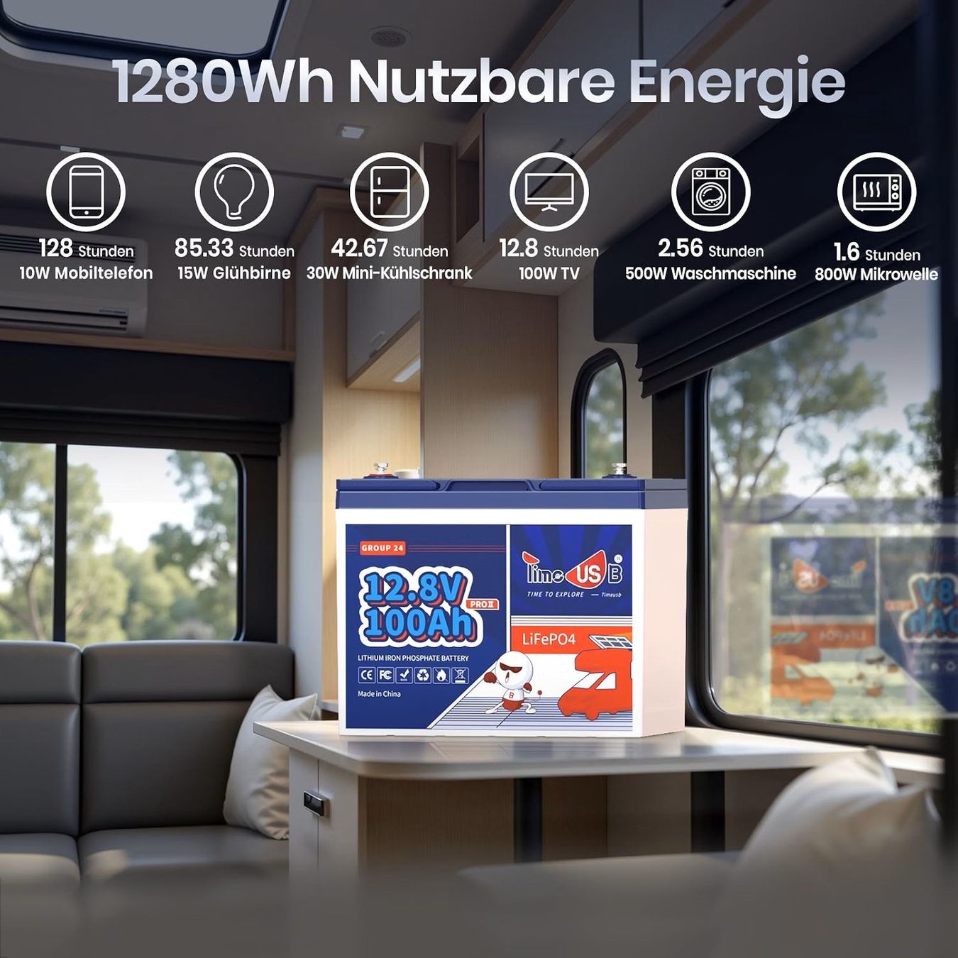 Dispositivi a energia solare: LiFePO4 12,8V 100 AH – Nuovo (secondo la descrizione) da Zürich venduto da Ganjah1 4