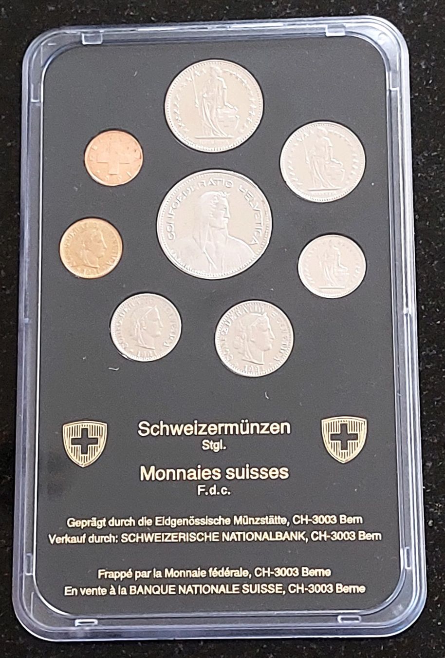 Tutti le monete: Münzsatz Schweiz 1991 stgl. / vertiefte Randschrift – Nuovo (secondo la descrizione) da Arch venduto da coinsandmore 1