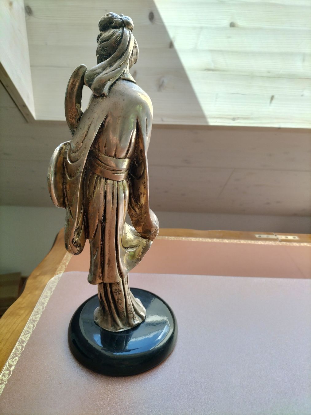 Sculture & Statue:  Samurai Statue mit mondartigem Schild versilbert  – Usato da Müselbach venduto da pat_9c9w 6