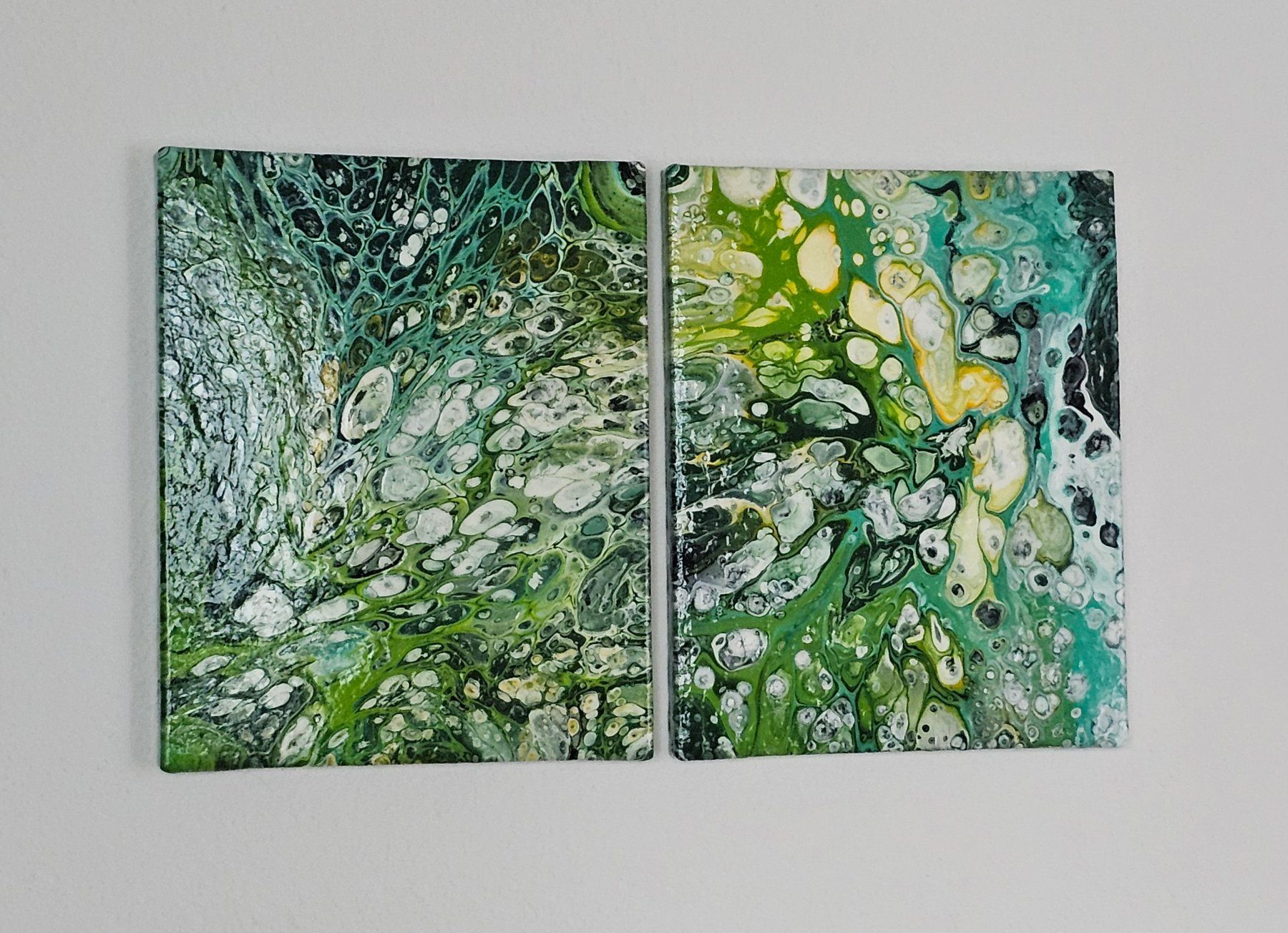 Foto & Immagini: 2 kleine Bilder Acrylic-Pouring – Nuovo (secondo la descrizione) da Zürich venduto da flogax193 1