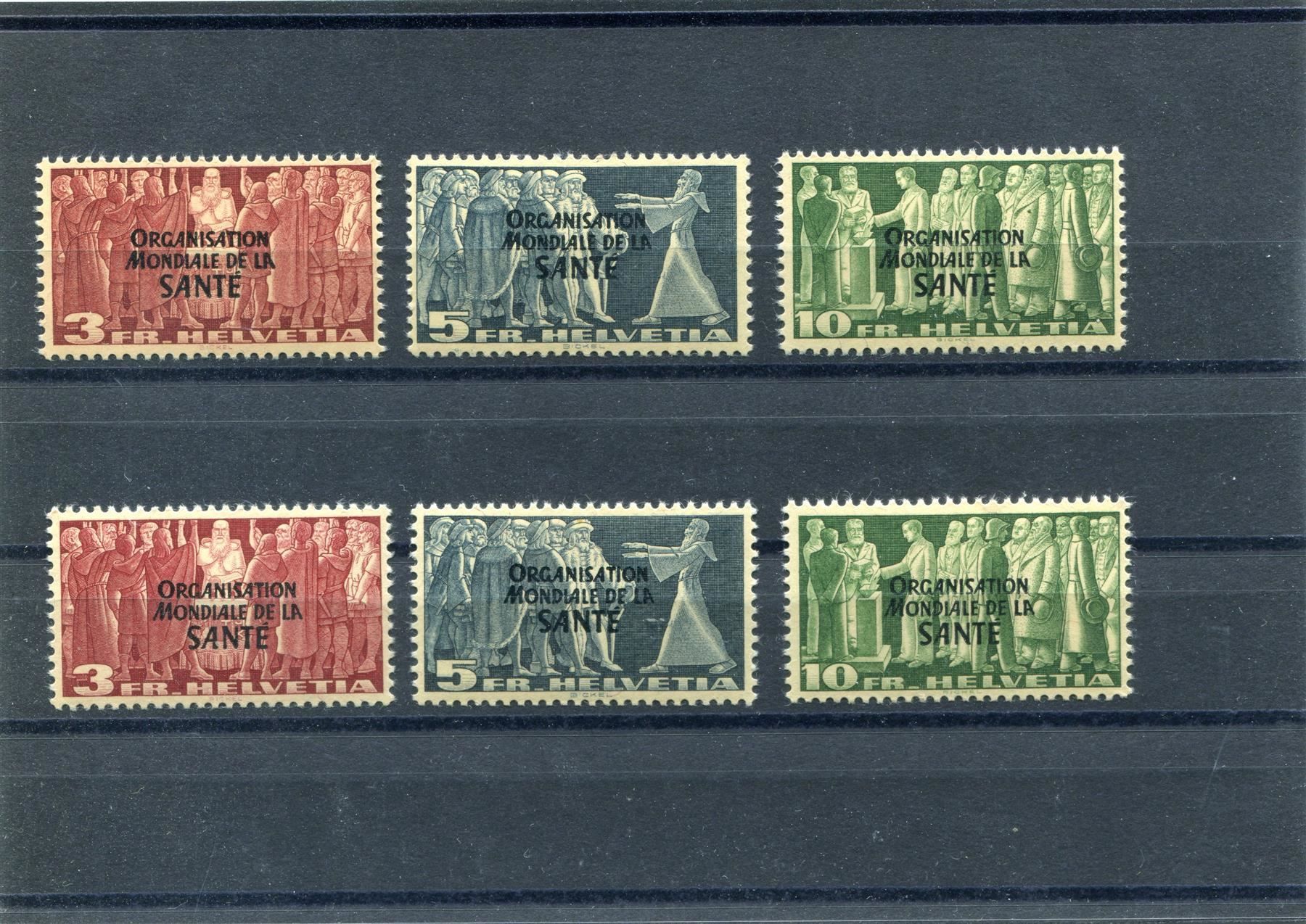 Tutti i francobolli: DVI OMS Nr. 23-25 2 Serien postfrisch – Usato da Winterthur venduto da Kyoung