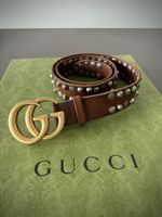 Rare GG Marmont Leather Belt with Studs
