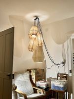 Hängelampe Deckenlicht Bast Lampe