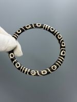 Dzi-Perlenarmband schwarz-weiss - Augenmuster (Nachahmung)