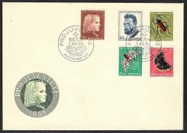 1953, J148-152, Serie auf illustriertem + unadr. FDC (15872)