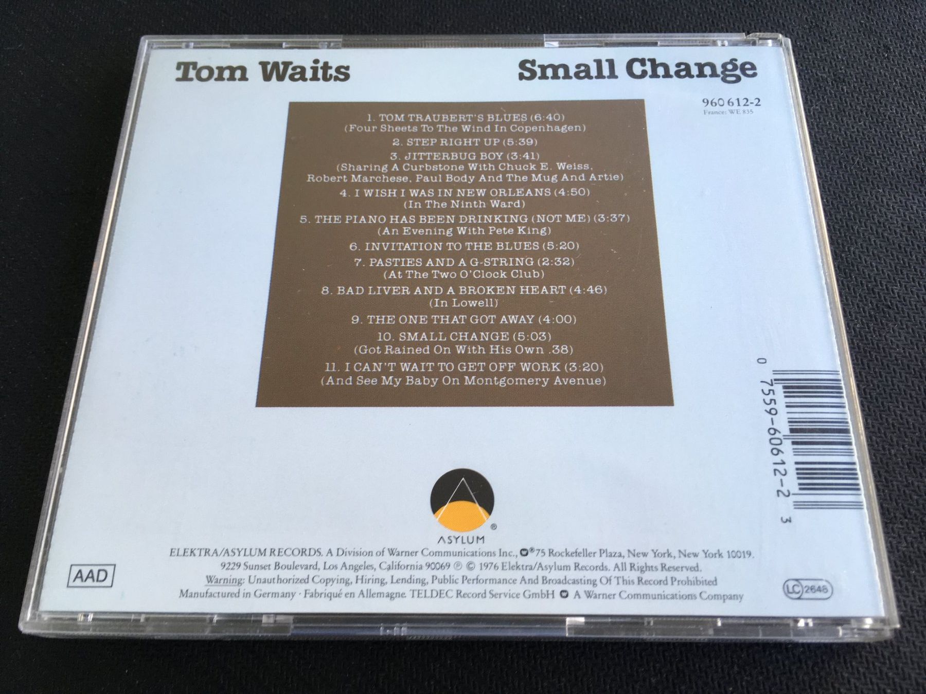 CD: Tom Waits - Small Change -CD- – Usato da St.Gallen venduto da MedienJoe 2
