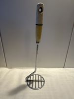 Vintage Kartoffelstampfer Edelstahl Holzgriff Tornado Hollan