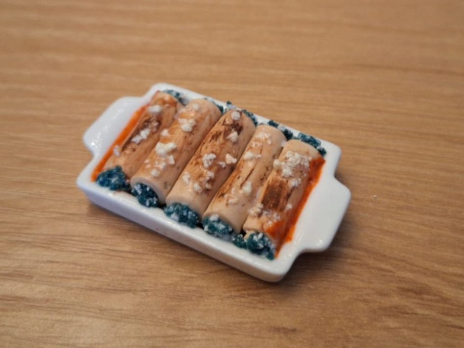 Case e mobili per bambole: Handmade Spinat Ricotta Cannelloni – Nuovo (secondo la descrizione) da Zürich venduto da HandmadeTinyFood 2
