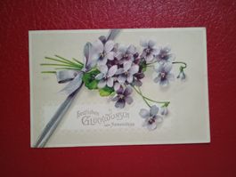AK Prägedruck Namenstag antik 1909 Motiv Blumen