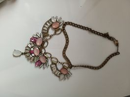 Halskette mit rosa Steinen, Modeschmuck