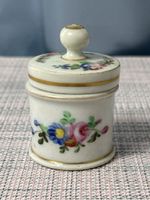 Porzellandose Blumenmuster vergoldeter Rand antiker Zustand