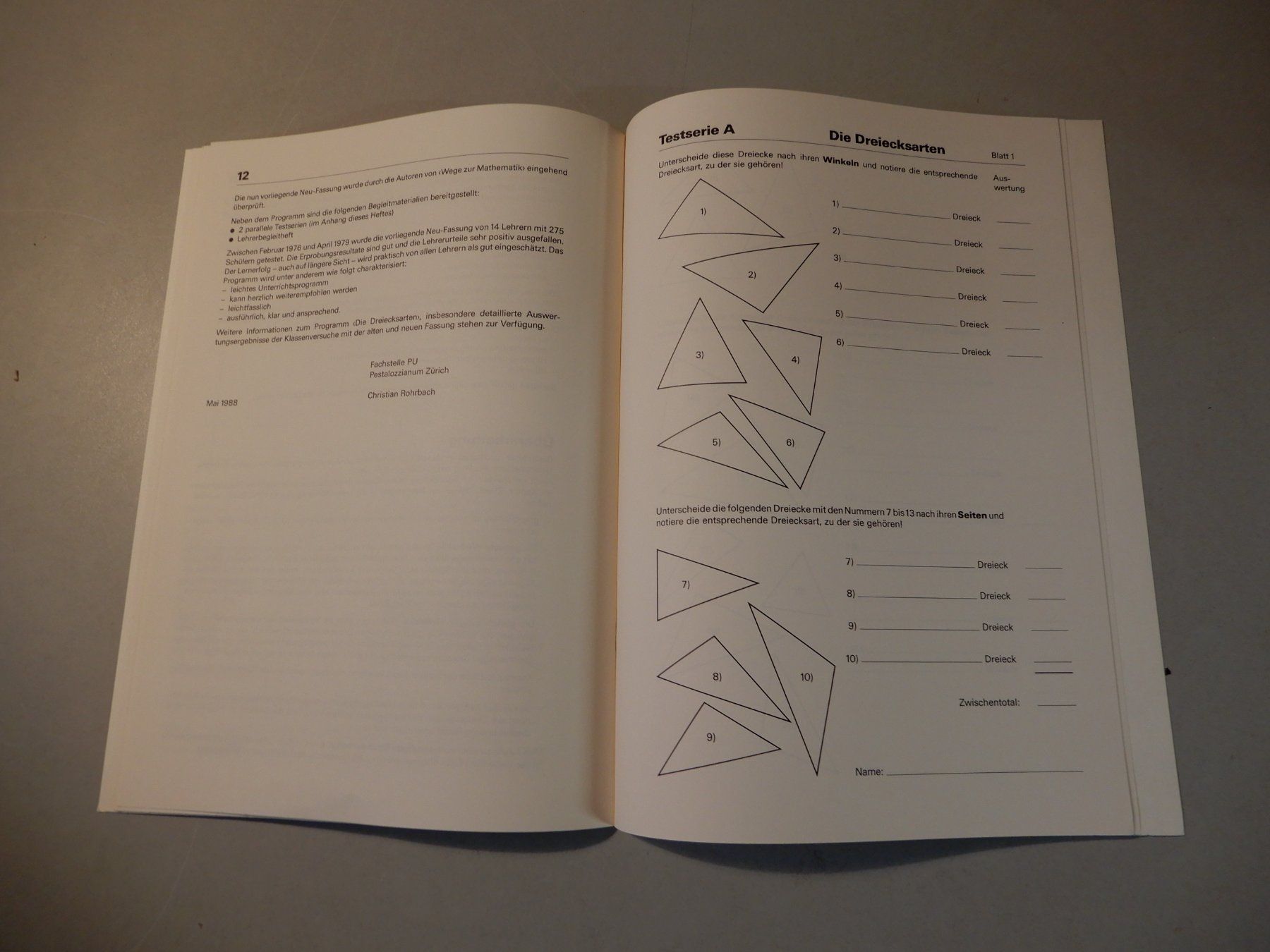 Libri: Die Dreieckskarten, Lehrerbegleitheft, 1988, Top Zustand! – Usato da Erstfeld venduto da Mario_boe0 5