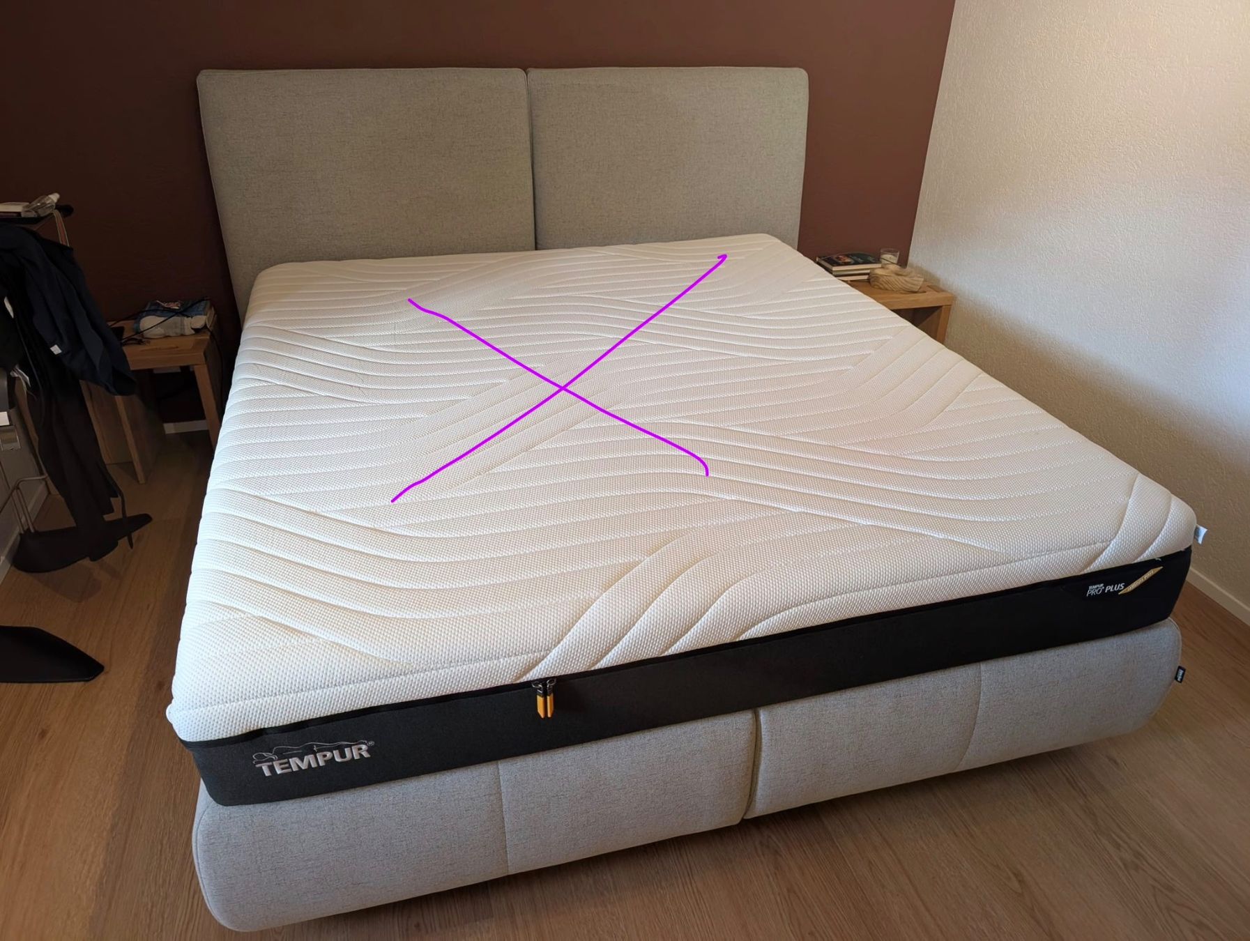 Letti: Boxspring Bett 180x2m hellgrau – Usato da Biberist venduto da I.Flury 1