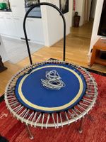 Fitness Luxus Trampolin Rostfrei mit Haltestange